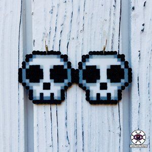 Skull Perler Earrings